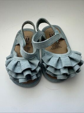 GAP Baby Blue Ruffle Strap Sandals